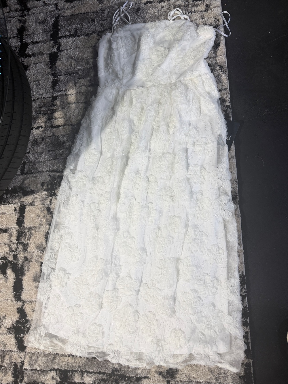 Lulu's White Floral Lace Maxi Dress